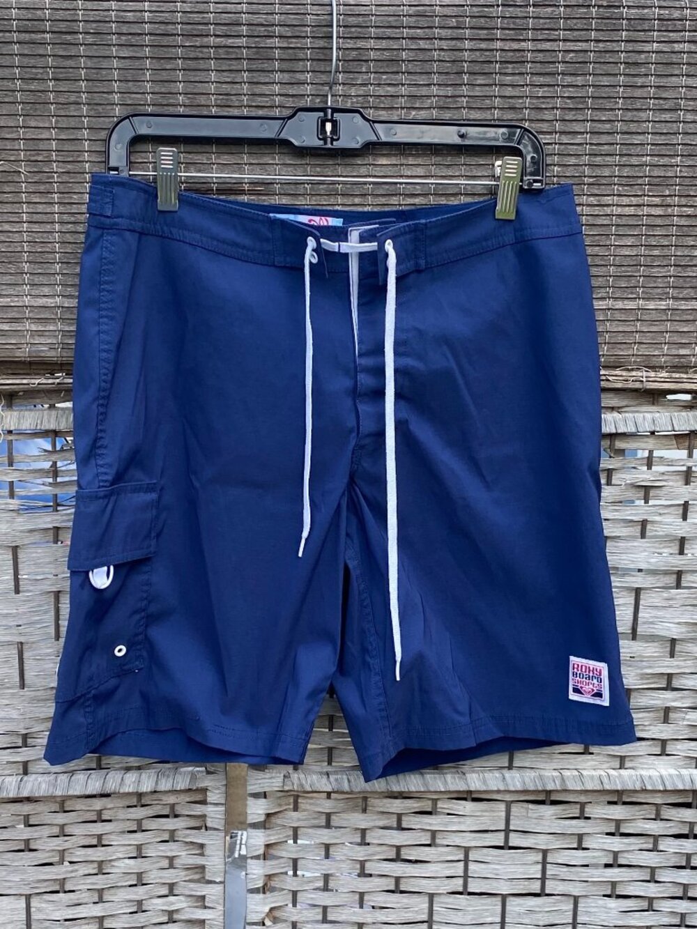 Vintage Y2K Roxy Quiksilver Navy Blue Striped Surf Board Shorts Size 9 Hong Kong
